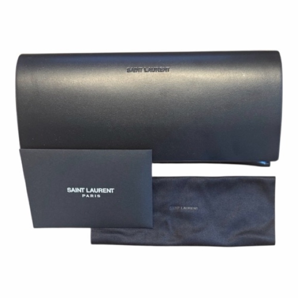 Saint Laurent Black Leather Case Foldover Wallet